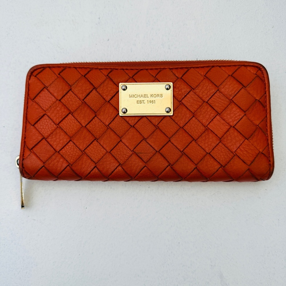 Michael Kors Leather Orange Wallet